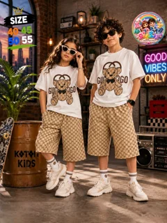 👕 ست اسپرت اقتصادی تیشرت و شلوارک، طرح تدی  🩳
